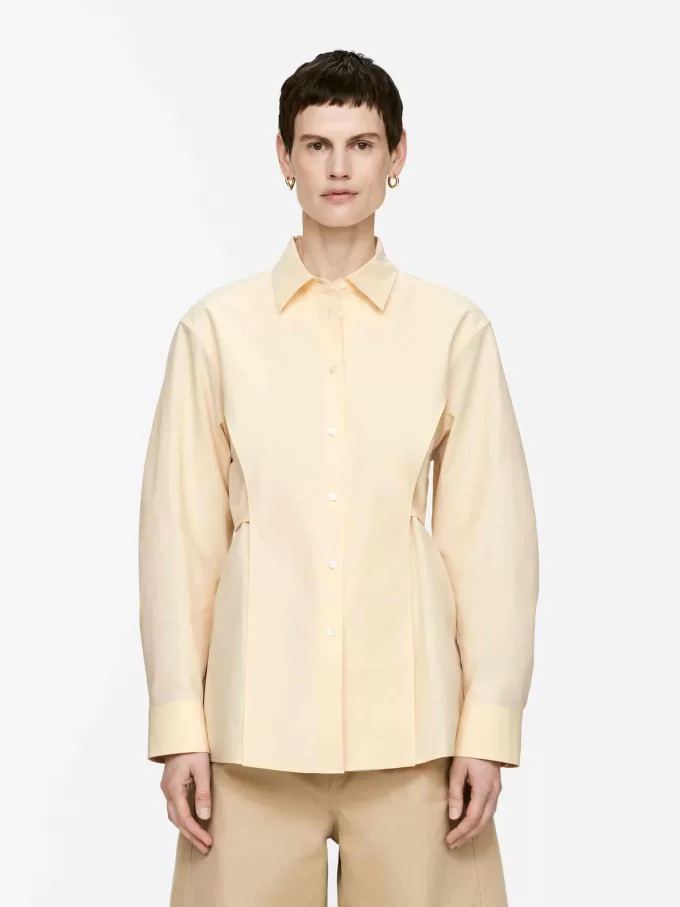 Baumwollbluse mit Bindegürtel Baumwollbluse mit Bindegürtel