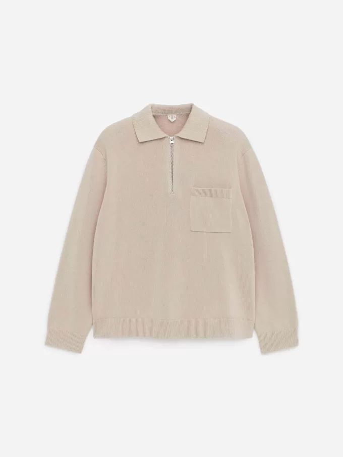 Baumwollpullover mit halbem Reißverschluss Baumwollpullover mit halbem Reißverschluss