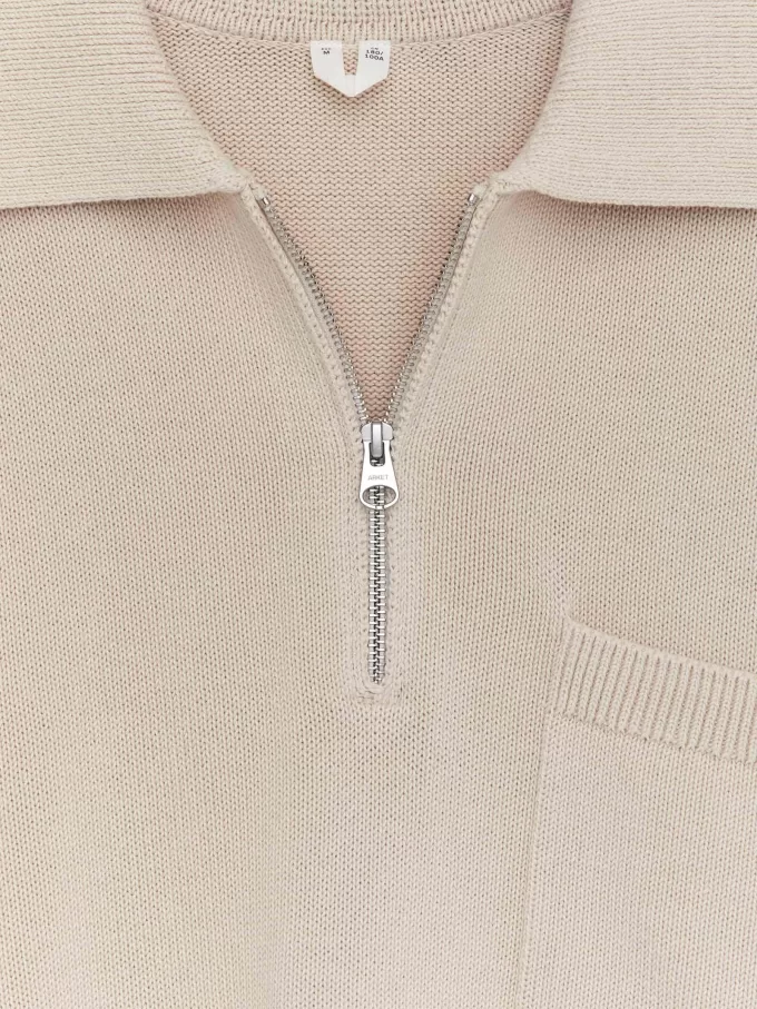 Baumwollpullover mit halbem Reißverschluss Baumwollpullover mit halbem Reißverschluss