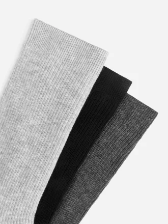 Baumwollrippsocken im 3er-Set
