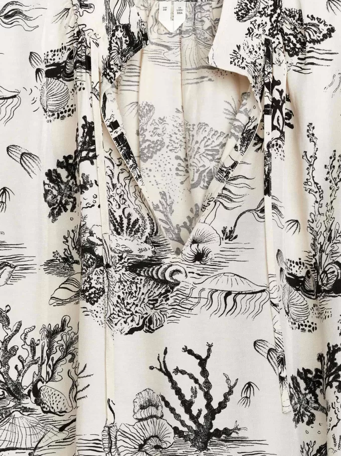 Bedruckte Bluse mit Kordelzug Bedruckte Bluse mit Kordelzug