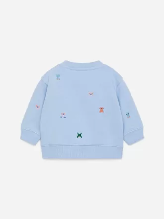 Besticktes Baumwoll-Sweatshirt