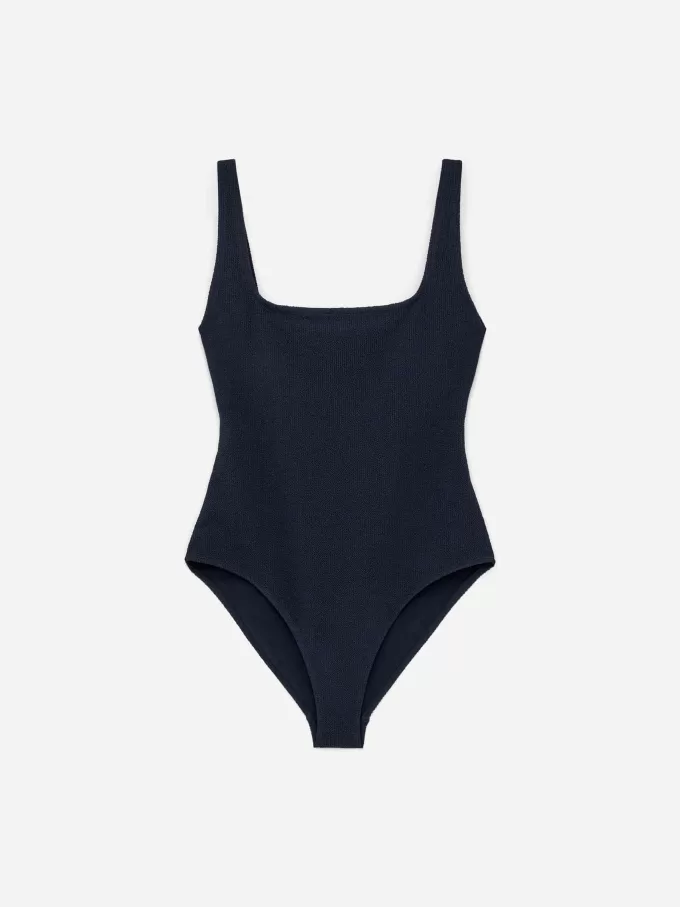 Crinkle-Badeanzug mit quadratischem Ausschnitt Crinkle-Badeanzug mit quadratischem Ausschnitt