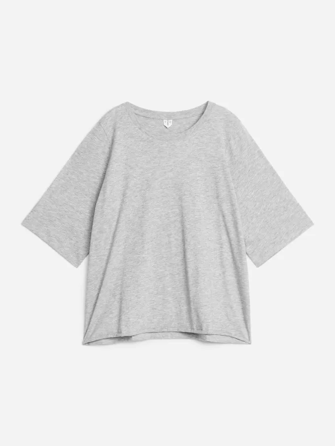 Drapiertes Baumwoll-T-Shirt Drapiertes Baumwoll-T-Shirt