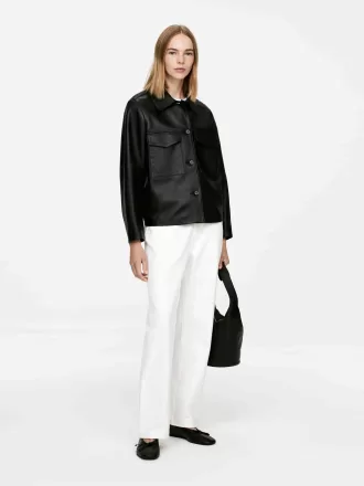 Gefütterte Lederjacke