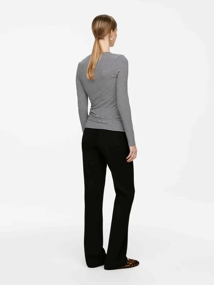 Geripptes Henley-Top Geripptes Henley-Top