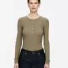 Geripptes Henley-Top Geripptes Henley-Top
