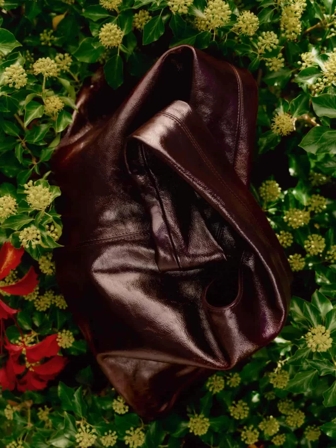 Glänzende Ledertasche Glänzende Ledertasche