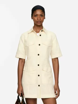 Kleid aus Leinen-Baumwolle