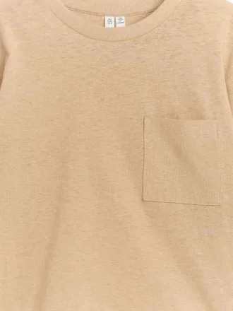 Langärmliges T-Shirt aus Leinenmischung