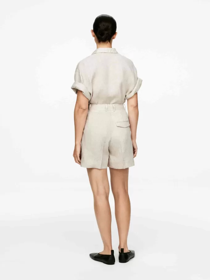 Leinenshorts mit hoher Taille Leinenshorts mit hoher Taille