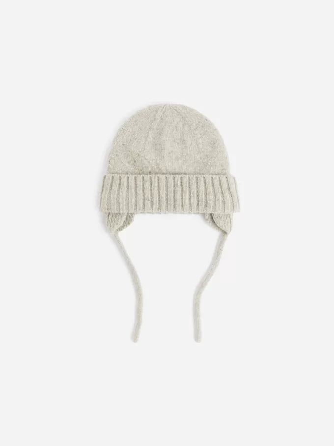 Neps-Beanie aus Wollmischung mit Ohrenklappen Neps-Beanie aus Wollmischung mit Ohrenklappen