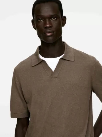 Poloshirt aus Baumwollleinen