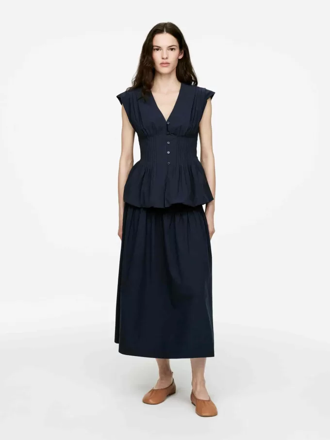 Rock aus Baumwolle mit Biesen Rock aus Baumwolle mit Biesen