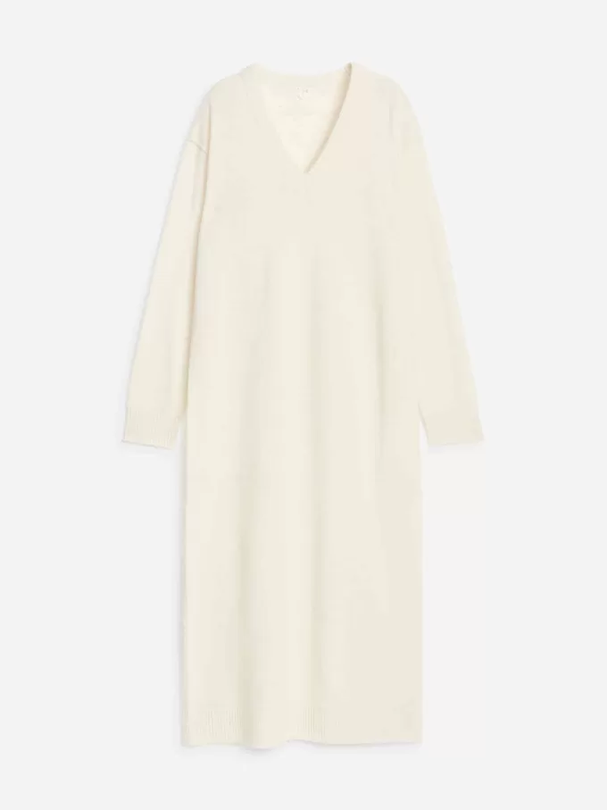 Wollkleid mit V-Ausschnitt Wollkleid mit V-Ausschnitt