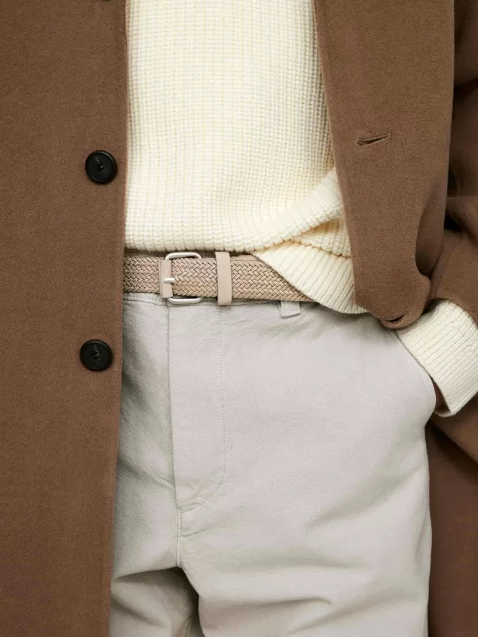 Geflochtener Gürtel mit Lederbesatz Geflochtener Gürtel mit Lederbesatz