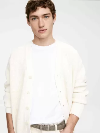 Geflochtener Gürtel mit Lederbesatz