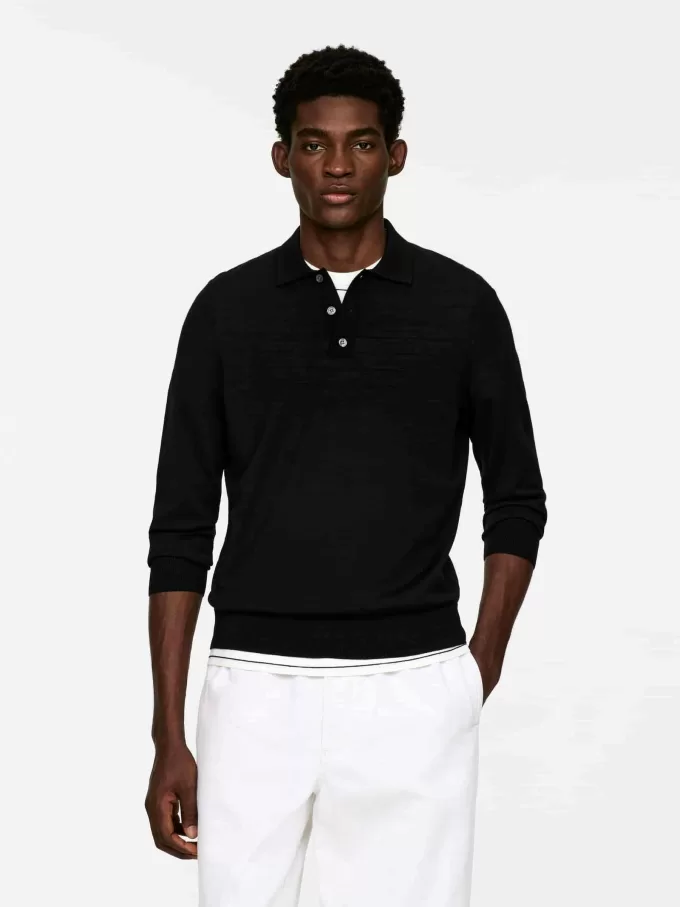 Merino-Polopullover Merino-Polopullover